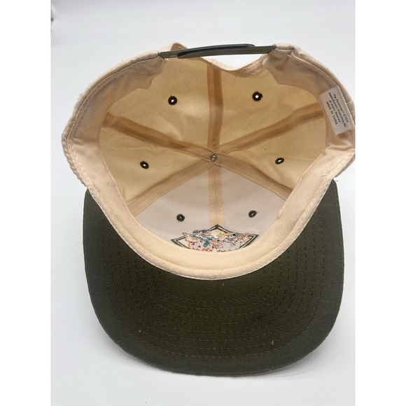 Vintage The Flintstones Fred Flintstone Snapback Hat 1994 Off-White with a green - Picture 6 of 7